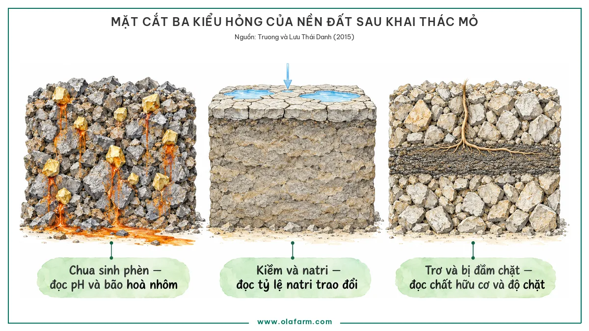 Phục hồi đất sau khai thác mỏ: nền hỏng theo kiểu nào thì chữa theo kiểu ấy