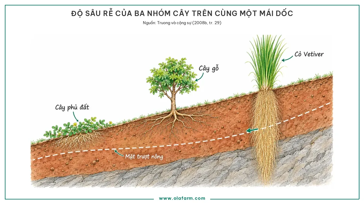 Trồng cây gì chống sạt lở: tiêu chí chọn cây và vì sao cỏ Vetiver được dùng nhiều